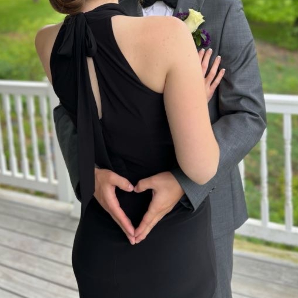 Black halter neck formal/evening gown
